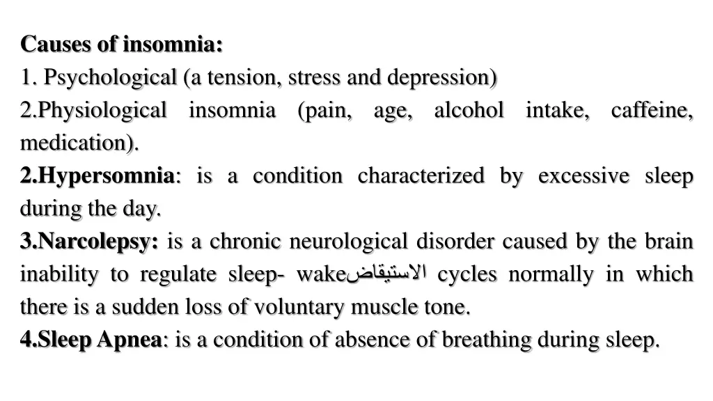 causes of insomnia 1 psychological a tension
