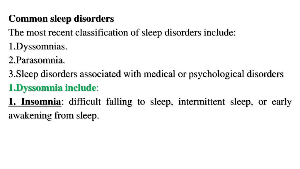 common sleep disorders the most recent
