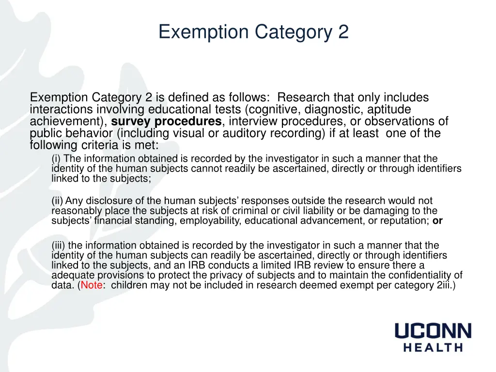 exemption category 2