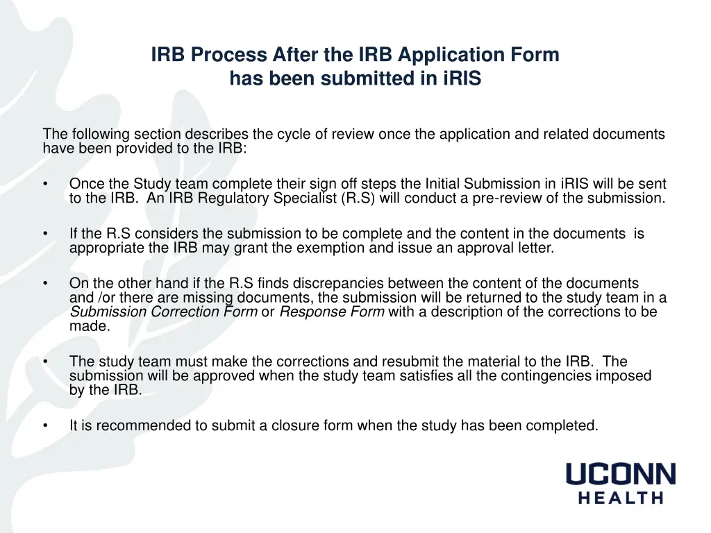 irb process after the irb application form