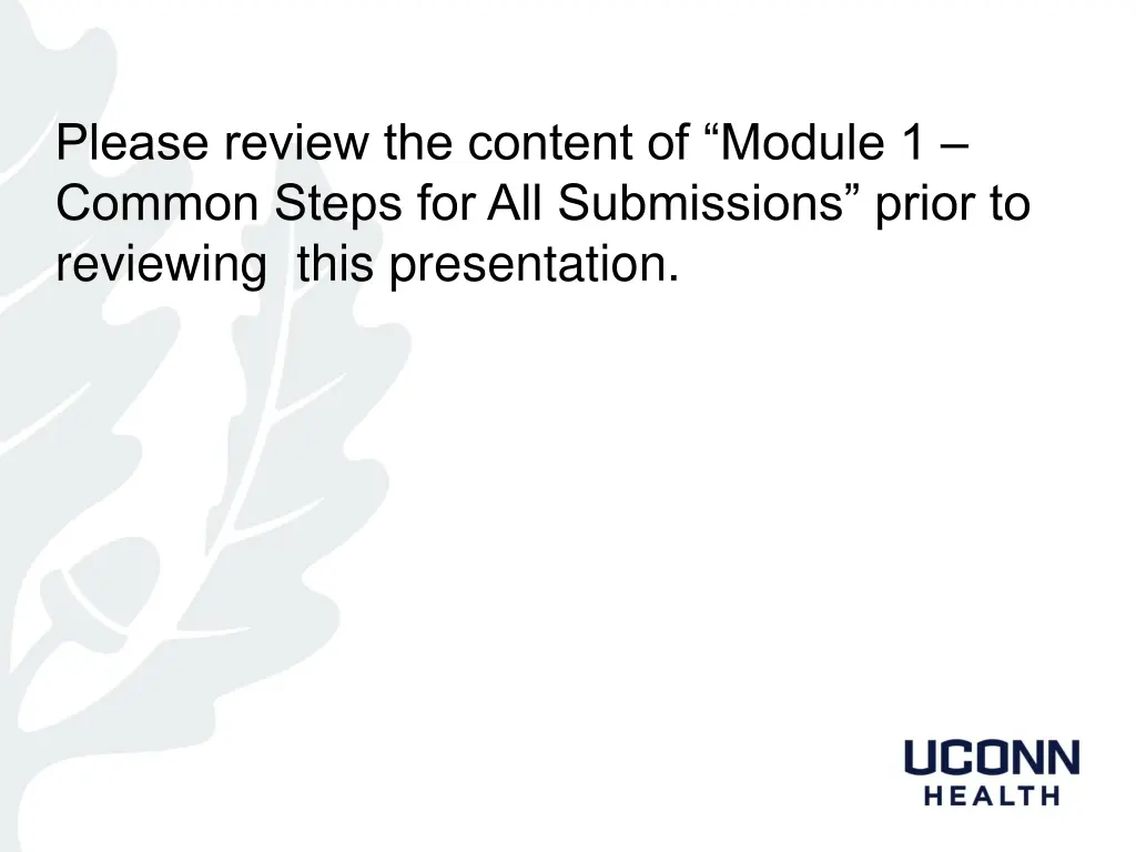 please review the content of module 1 common