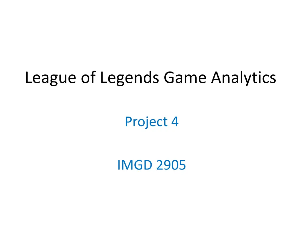 league of legends game analytics