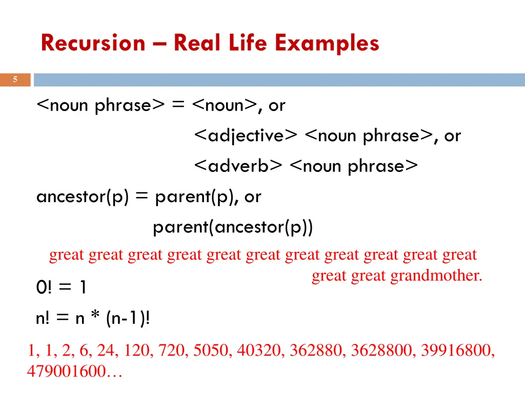 recursion real life examples 1