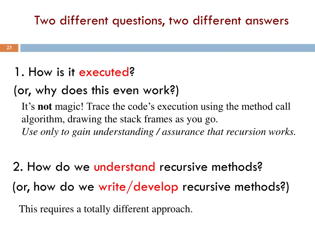 two different questions two different answers 1