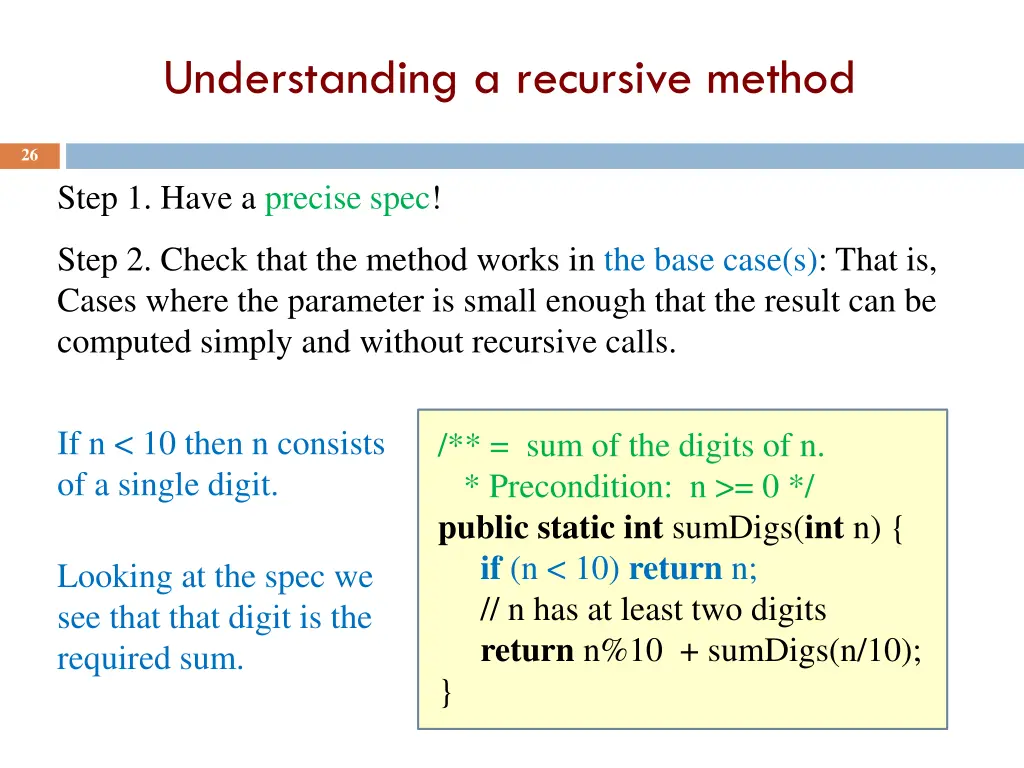 understanding a recursive method