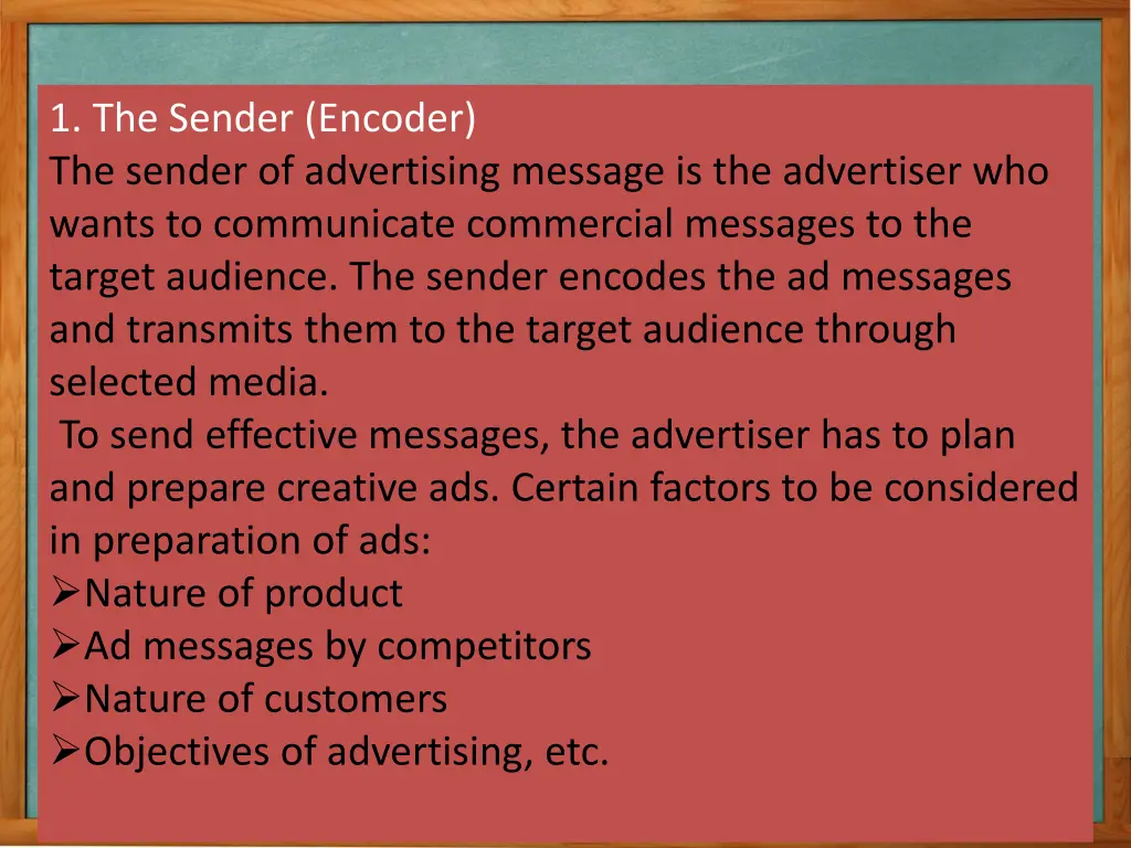 1 the sender encoder the sender of advertising