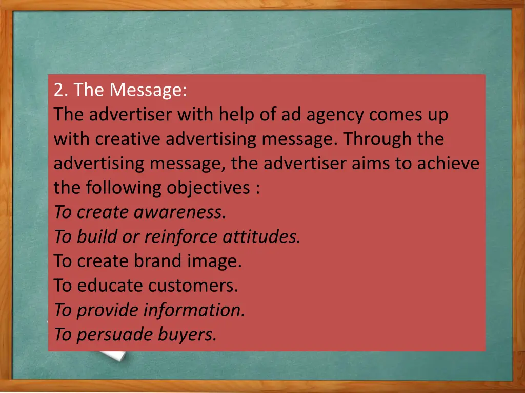 2 the message the advertiser with help
