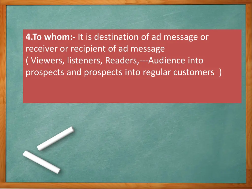 4 to whom it is destination of ad message