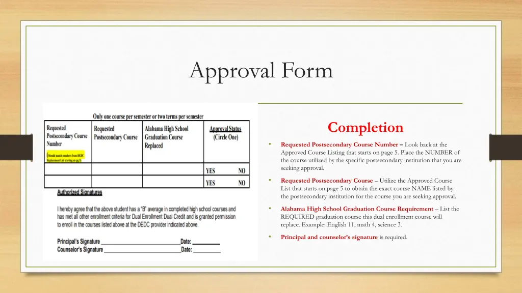 approval form 1