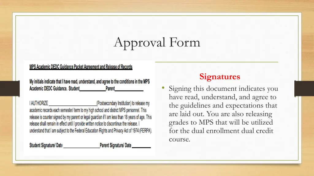 approval form 2
