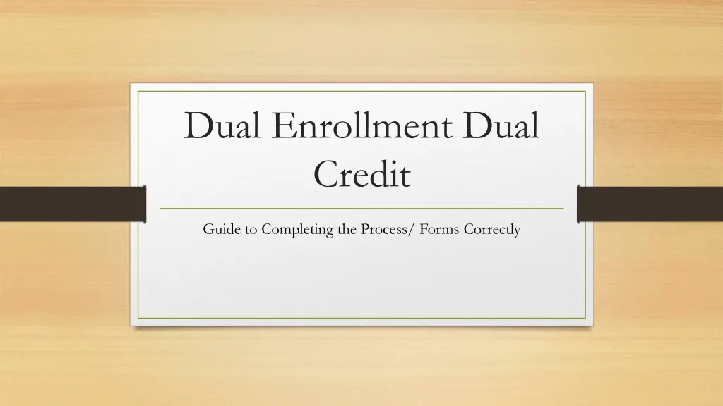 dual enrollment dual credit
