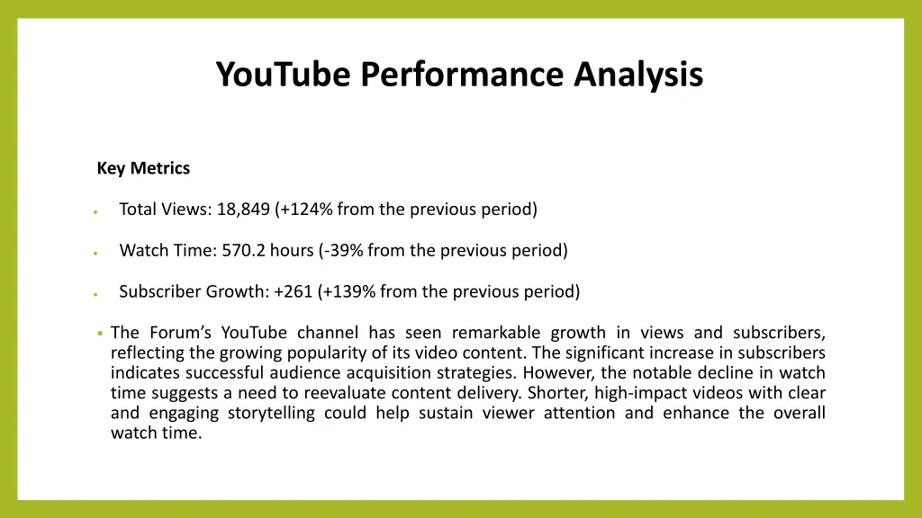 youtube performance analysis
