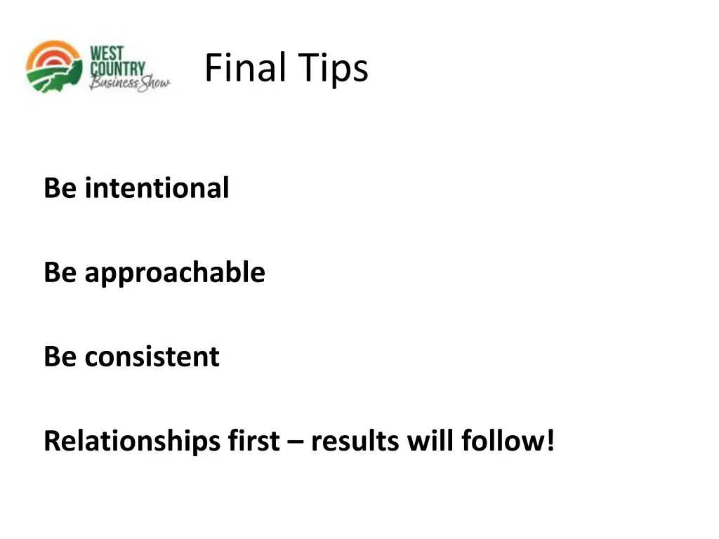 final tips