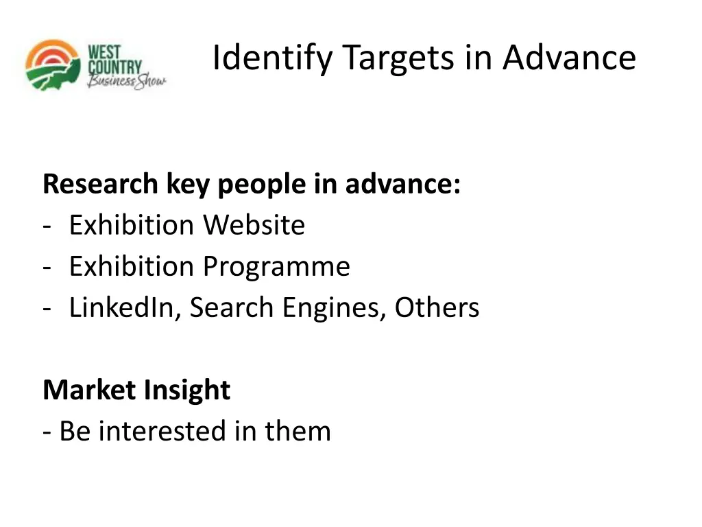 identify targets in advance