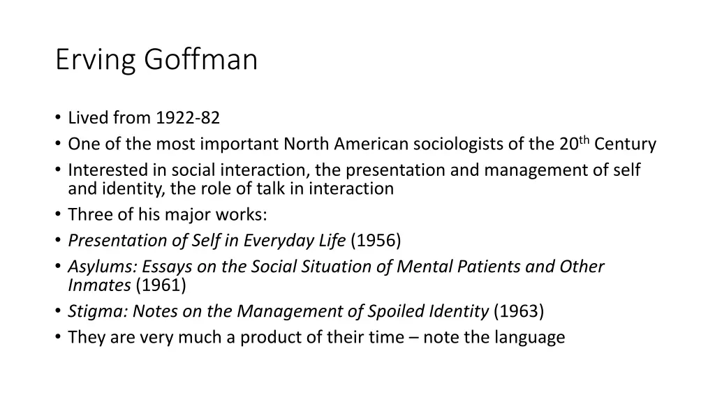 erving goffman