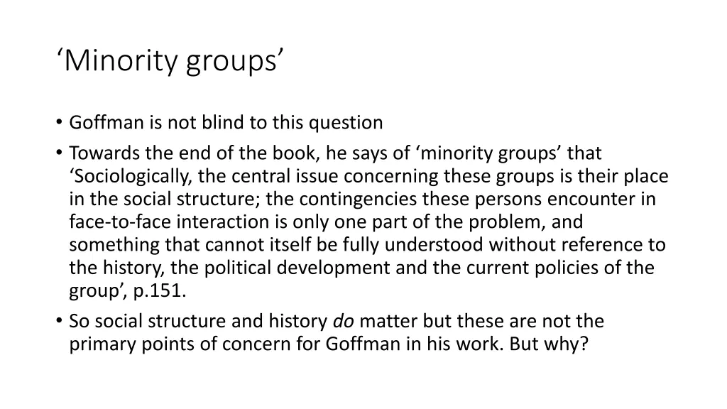 minority groups