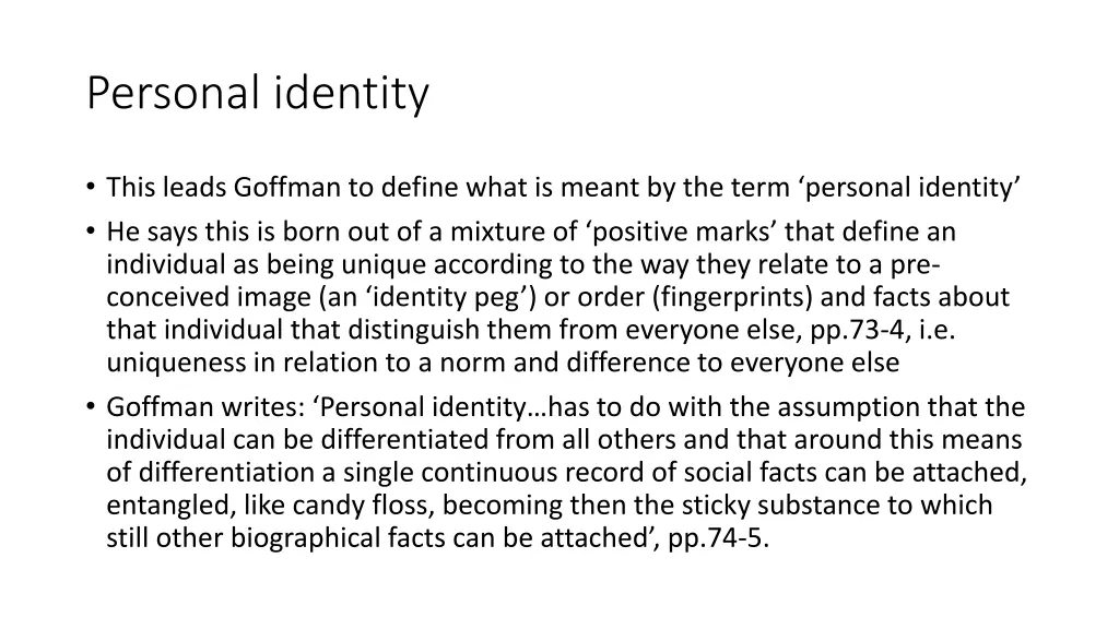 personal identity