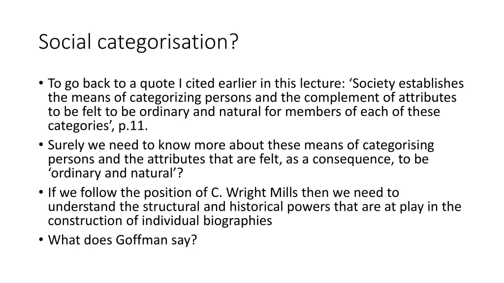 social categorisation