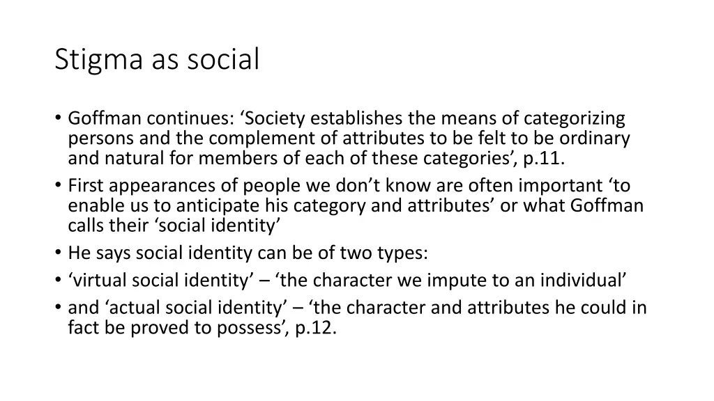 stigma as social