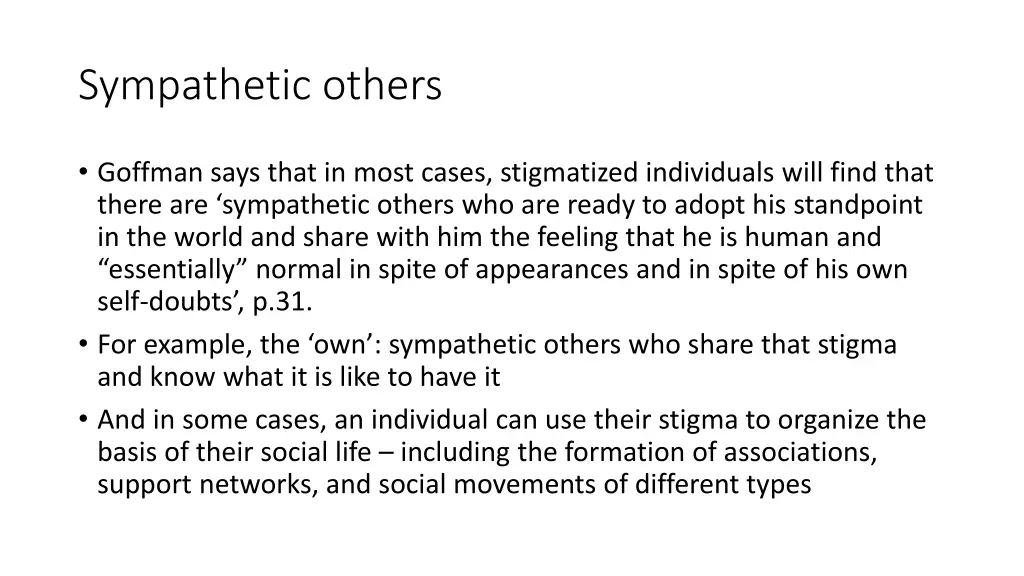 sympathetic others