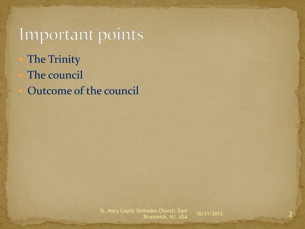 important points