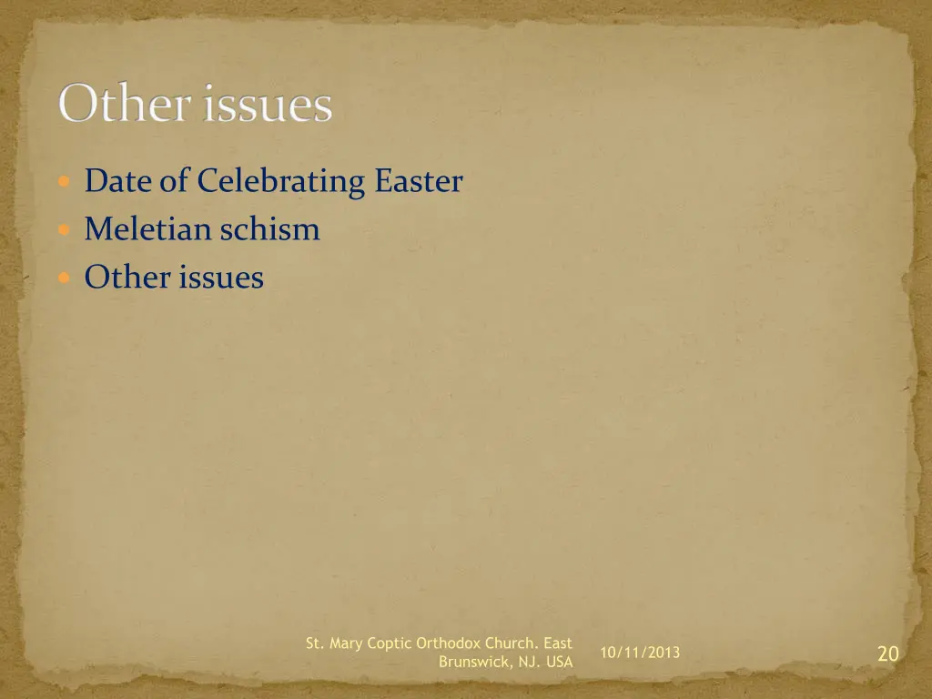 other issues