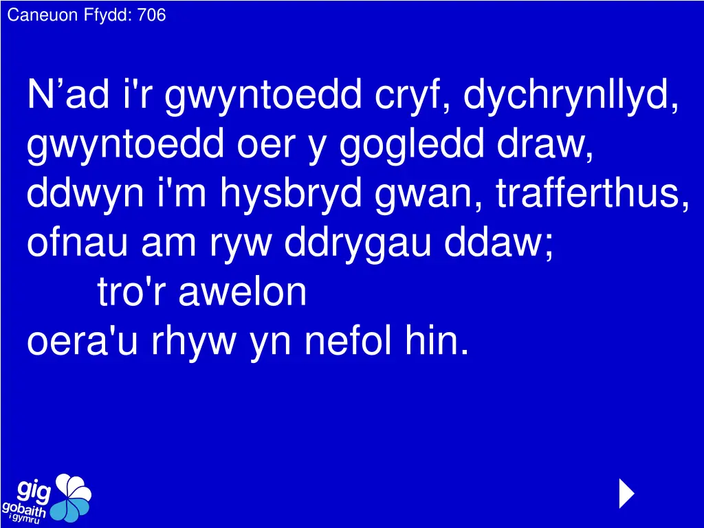 caneuon ffydd 706