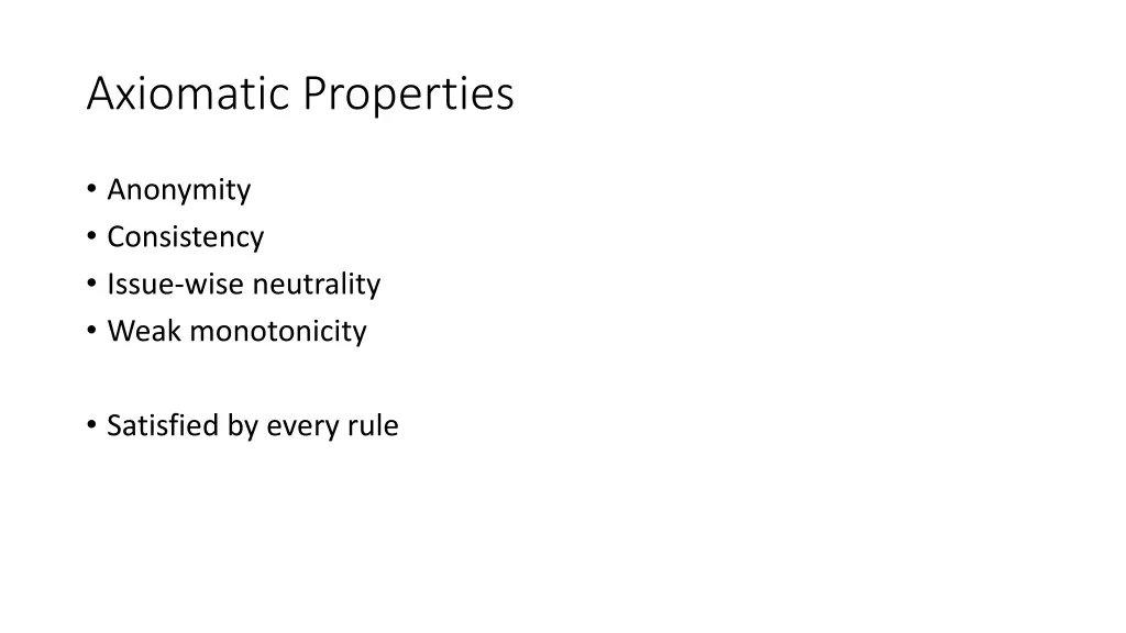 axiomatic properties