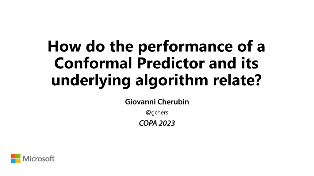 how do the performance of a conformal predictor