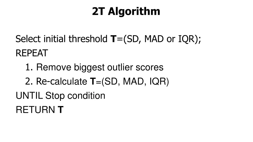 2t algorithm