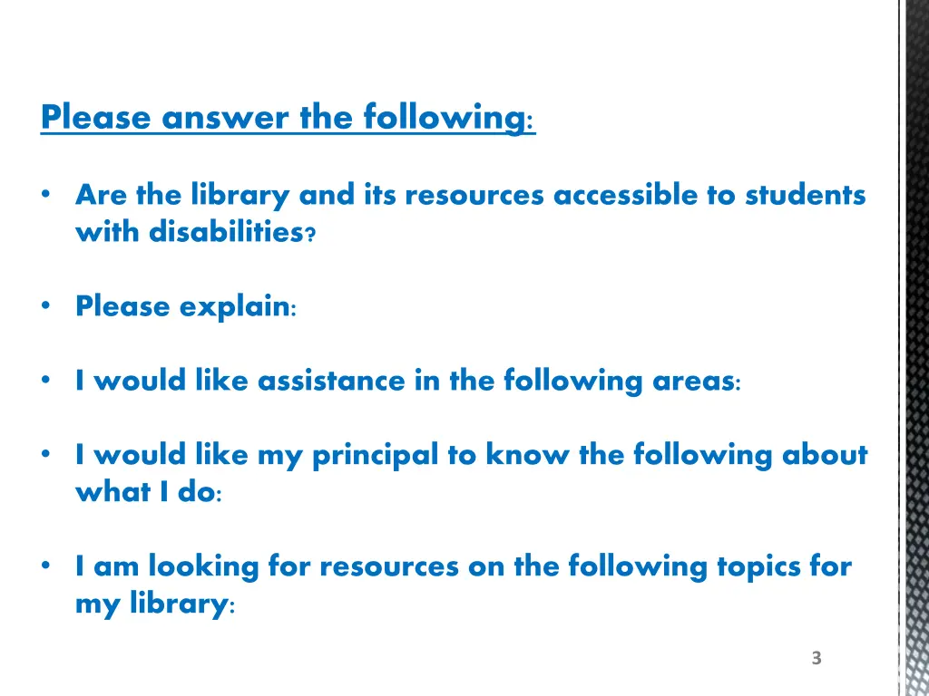 please answer the following