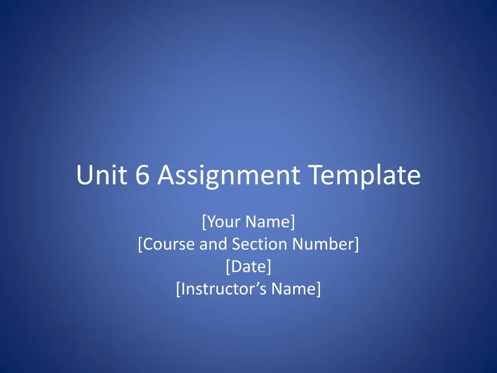 unit 6 assignment template
