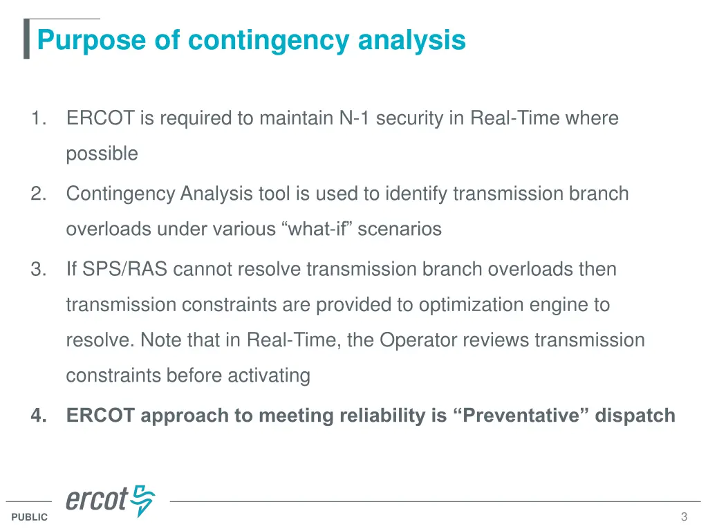 purpose of contingency analysis