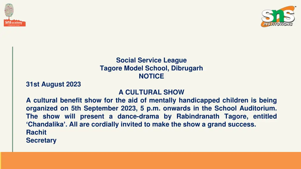 social service league tagore model school