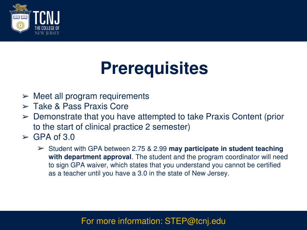 prerequisites