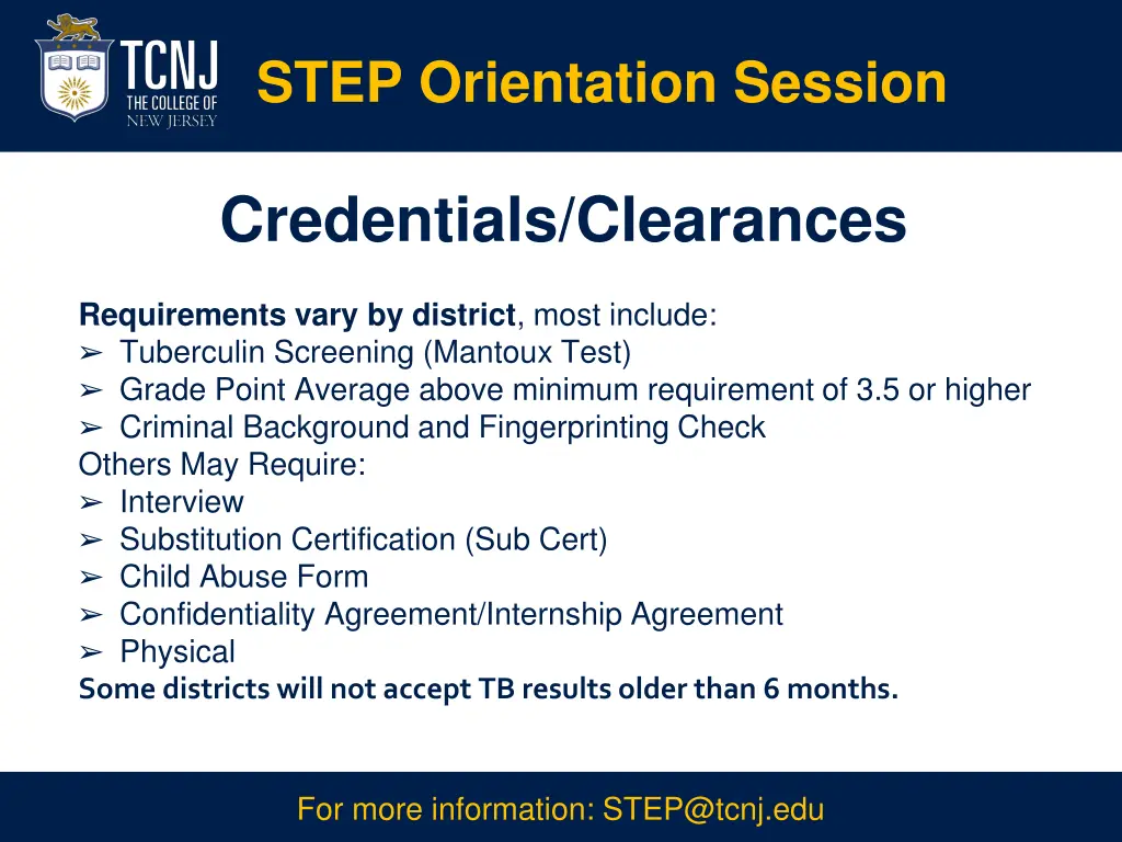 step orientation session 1