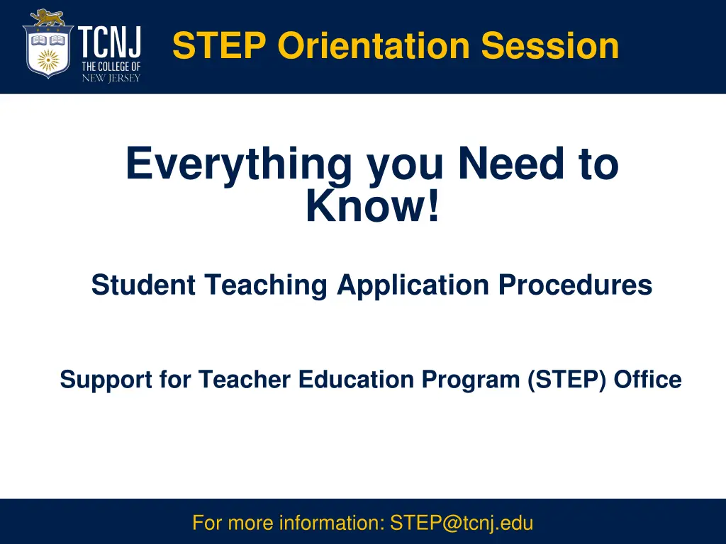 step orientation session