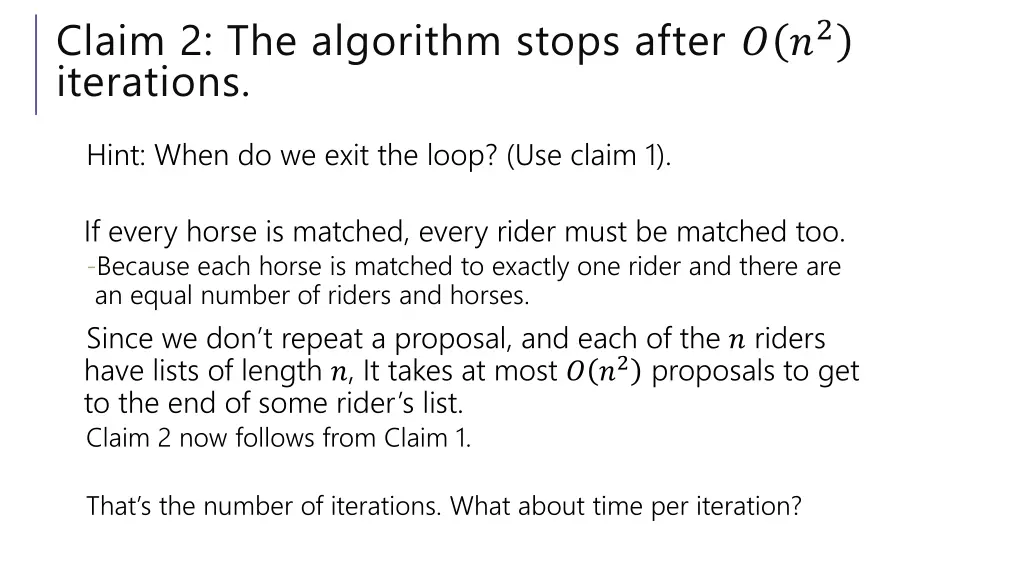 claim 2 the algorithm stops after 2 iterations