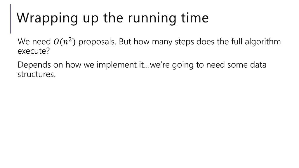 wrapping up the running time