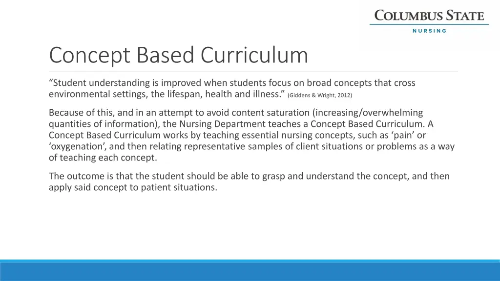 concept based curriculum