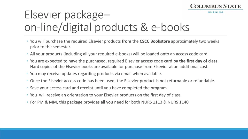 elsevier package on line digital products e books