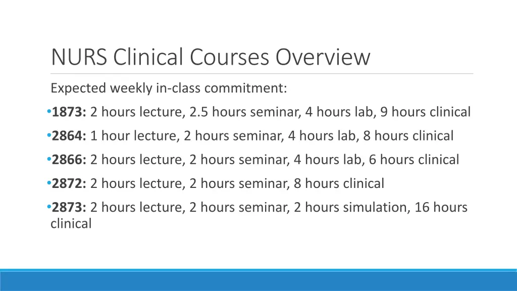 nurs clinical courses overview