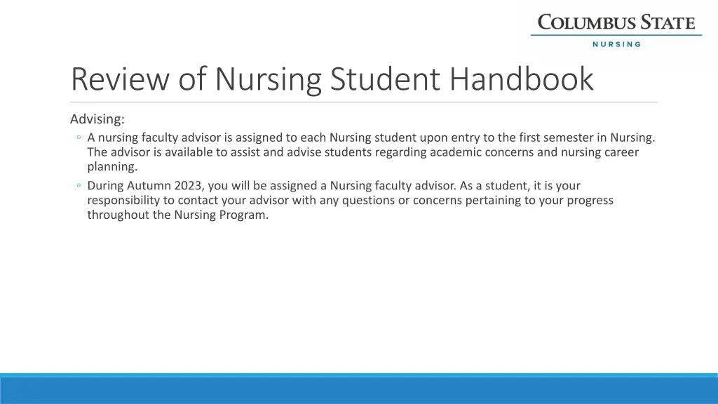 review of nursing student handbook 7