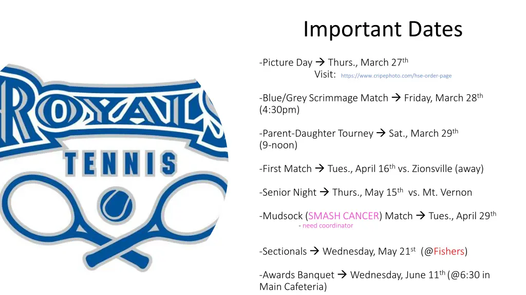 important dates