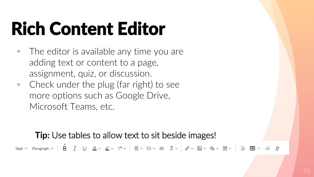 rich content editor rich content editor