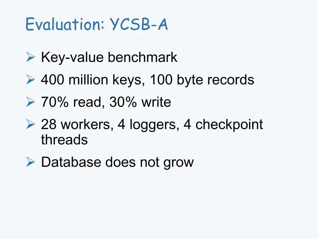 evaluation ycsb a