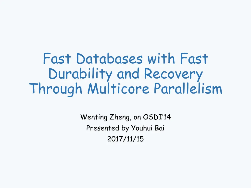 fast databases with fast durability and recovery