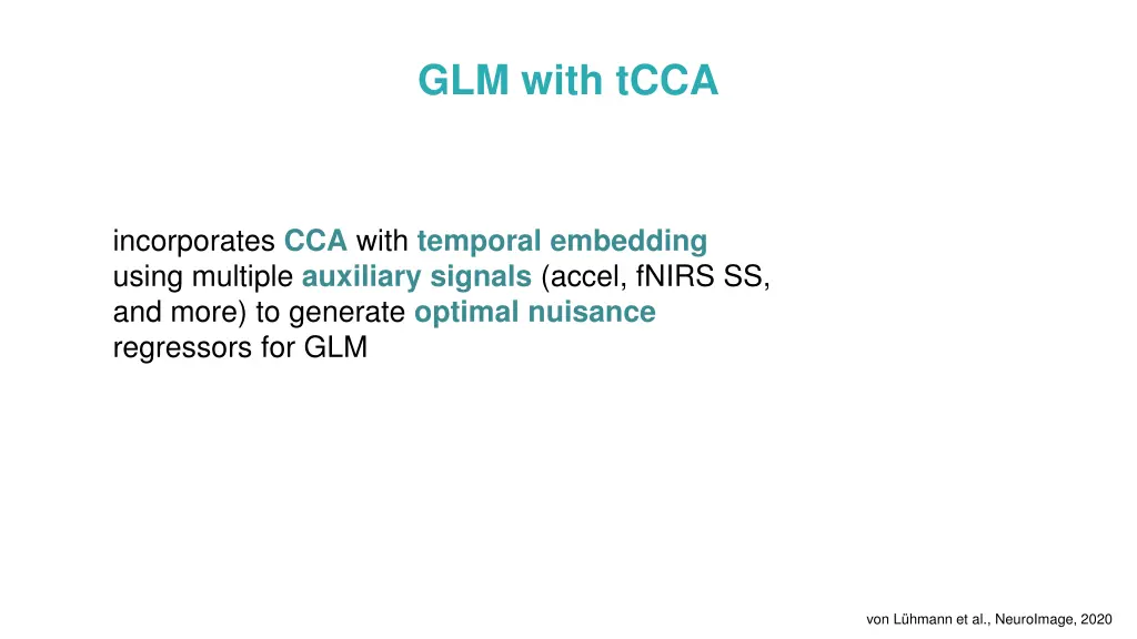 glm with tcca