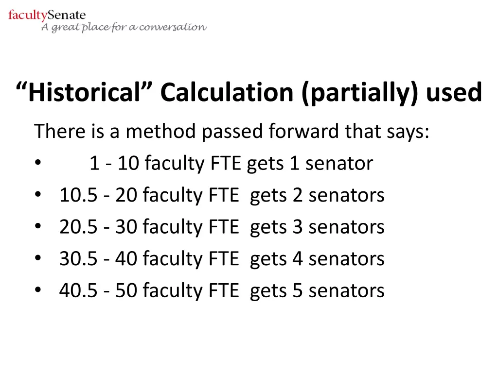 historical calculation partially used