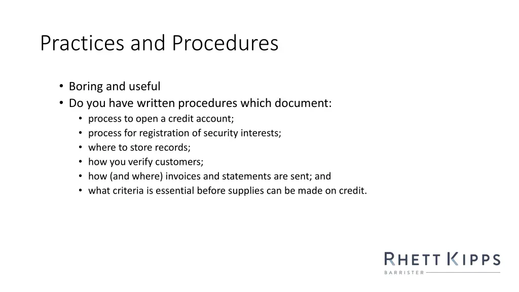 practices and procedures